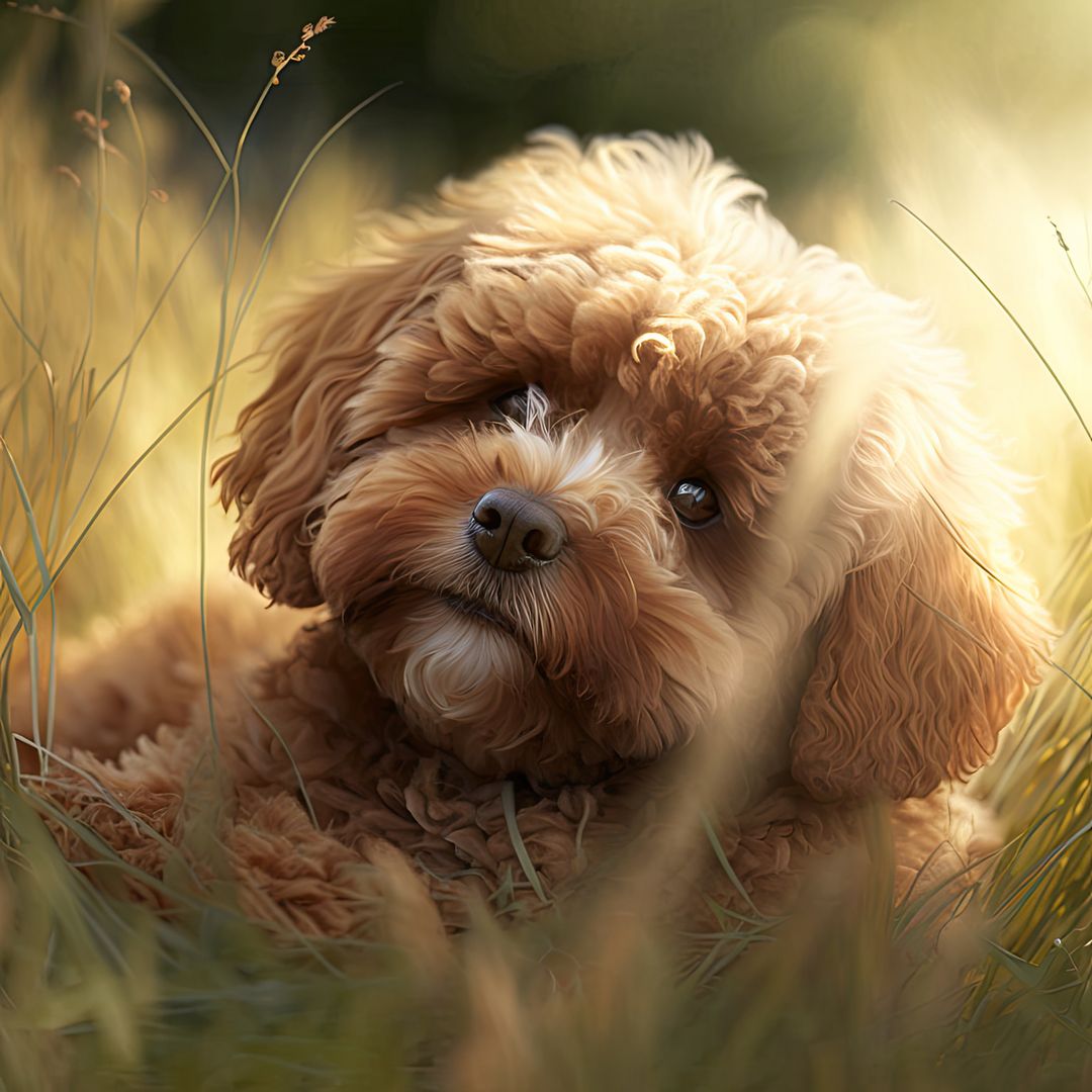 Close up of cute beige bichon dog in field, created using generative ai technology - Free Images, Stock Photos and Pictures on Pikwizard.com
