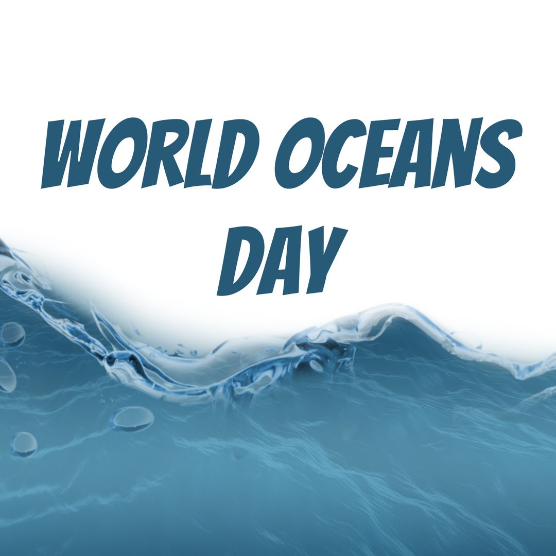World Oceans Day Celebration with Dynamic Blue Wave