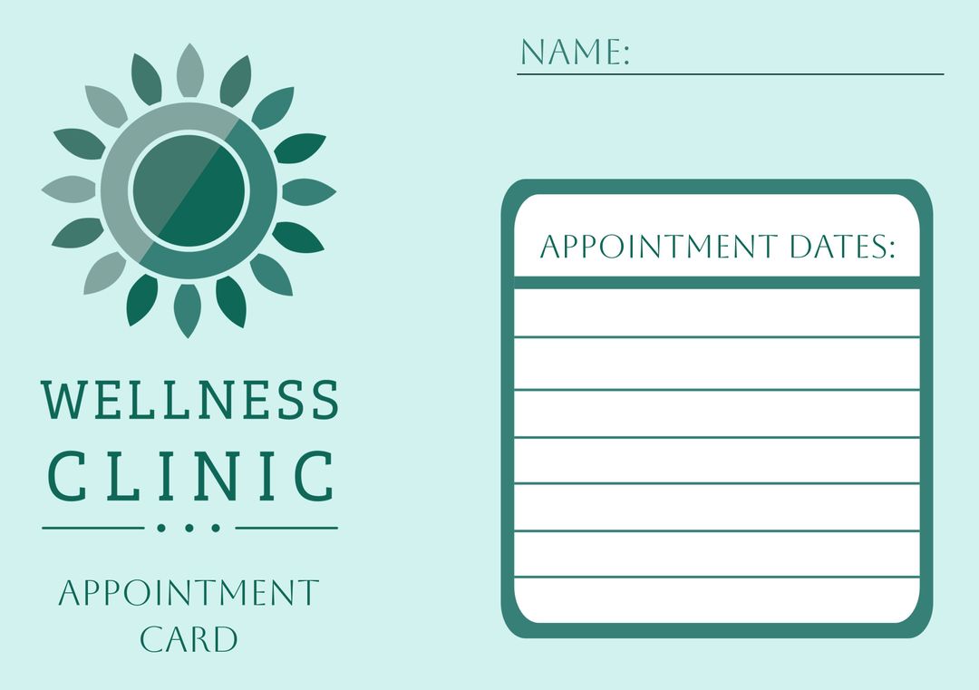 Wellness Clinic Appointment Card Template with Floral Logo - Download Free Stock Templates Pikwizard.com