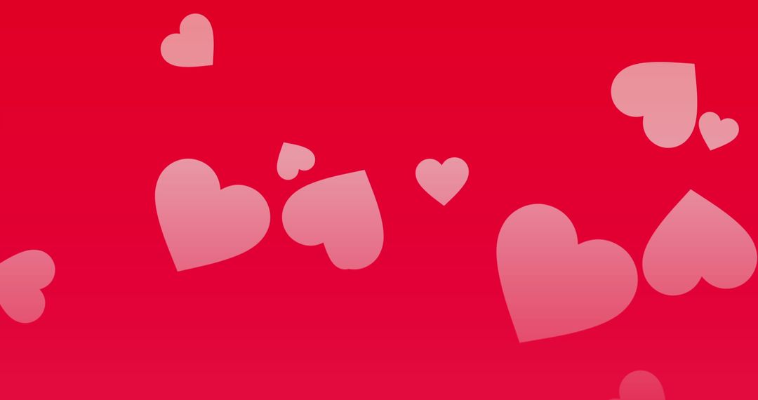Floating Pink Hearts with Red Background for Valentine’s Day