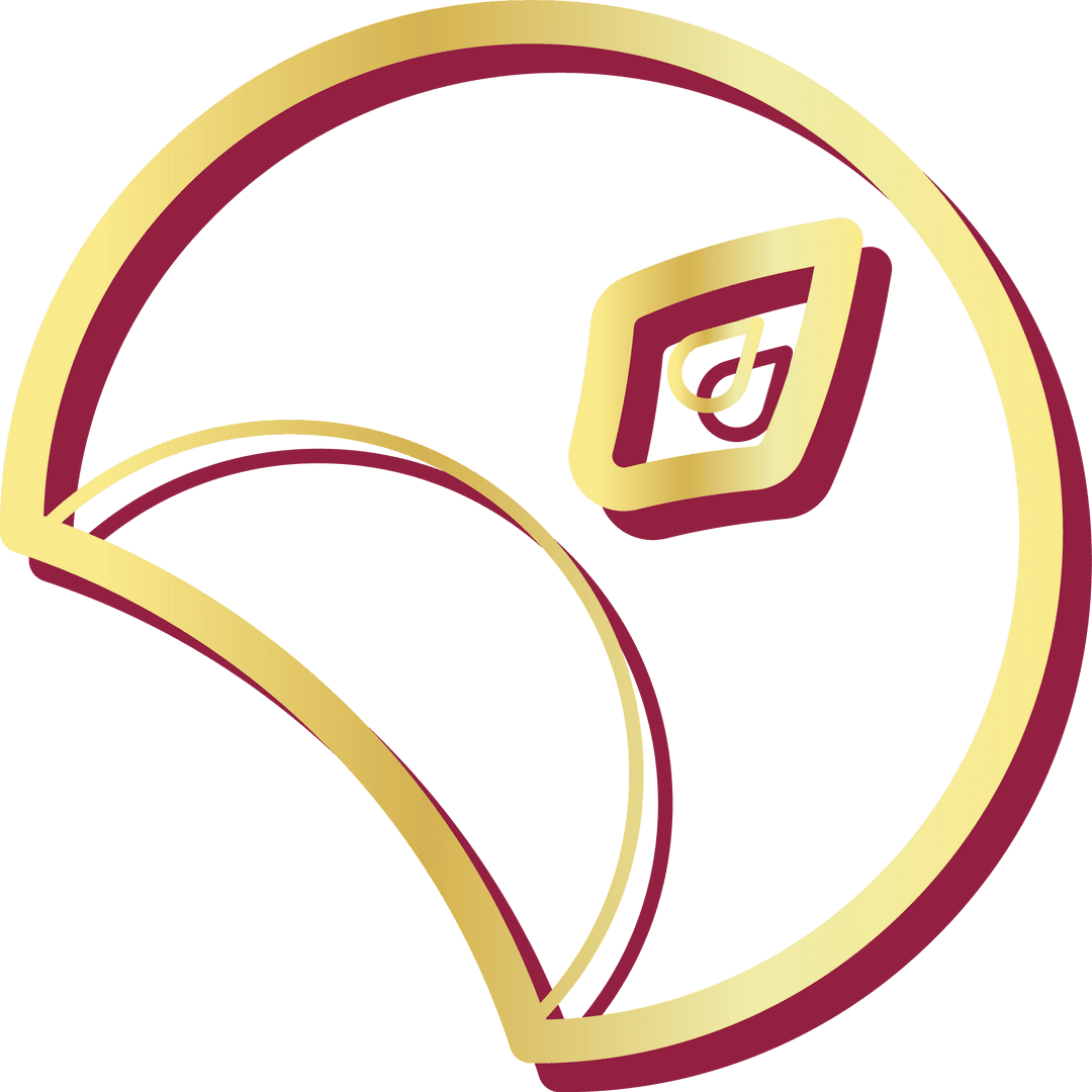 Gold Gradient Line Art Icon on Transparent Background elegance