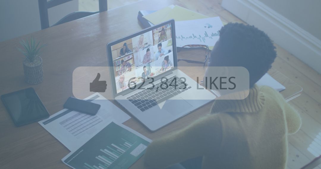 Global Digital Interaction Concept with Businesswoman