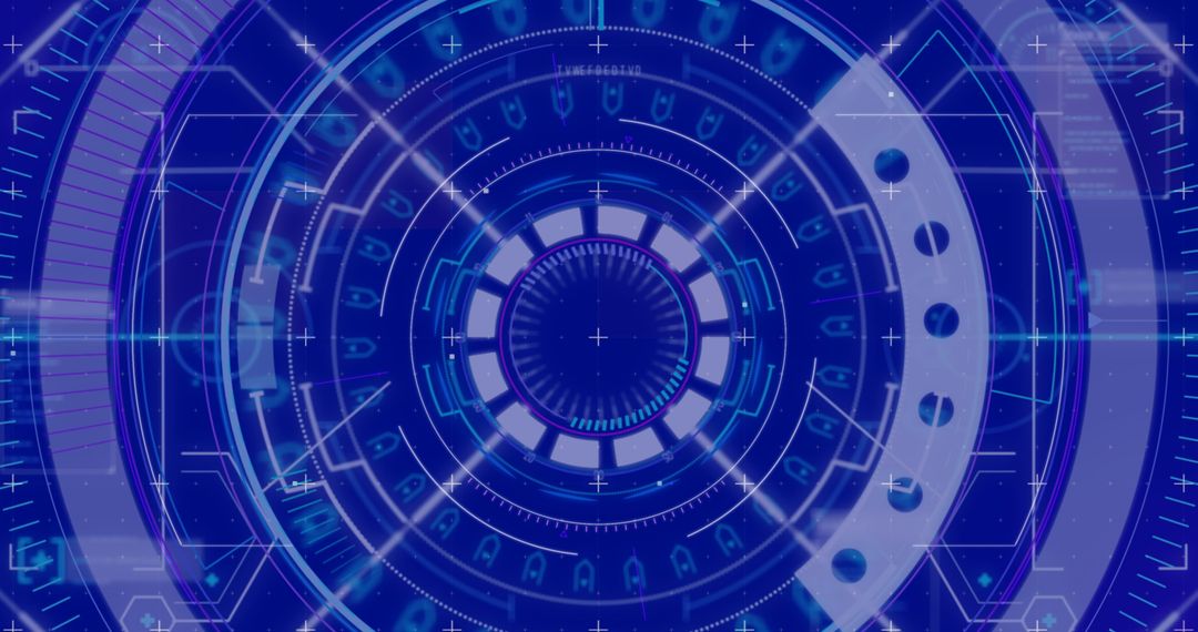 Futuristic HUD Interface with Blue Contact Lens Design