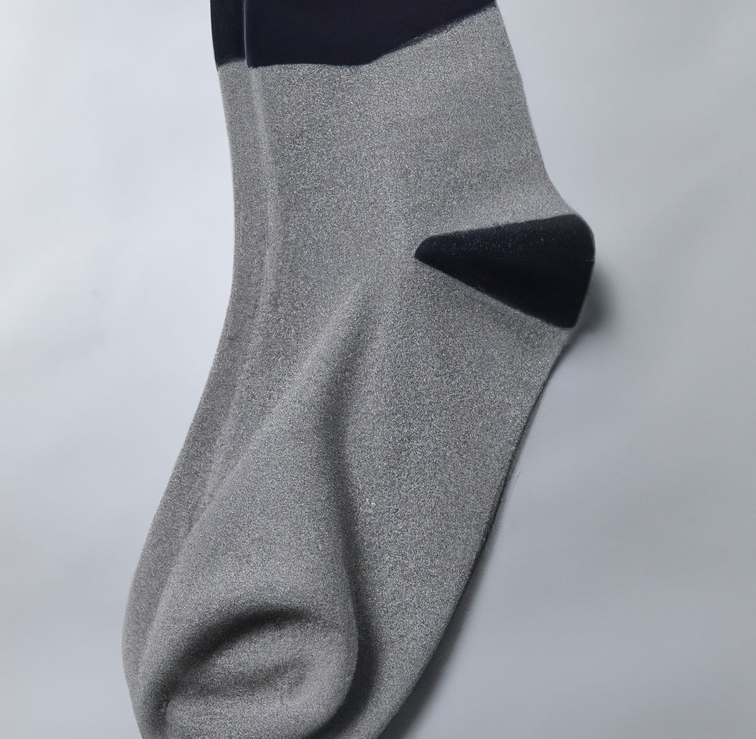 Single Gray Sock with Black Toe and Heel on White Background - Free Images, Stock Photos and Pictures on Pikwizard.com