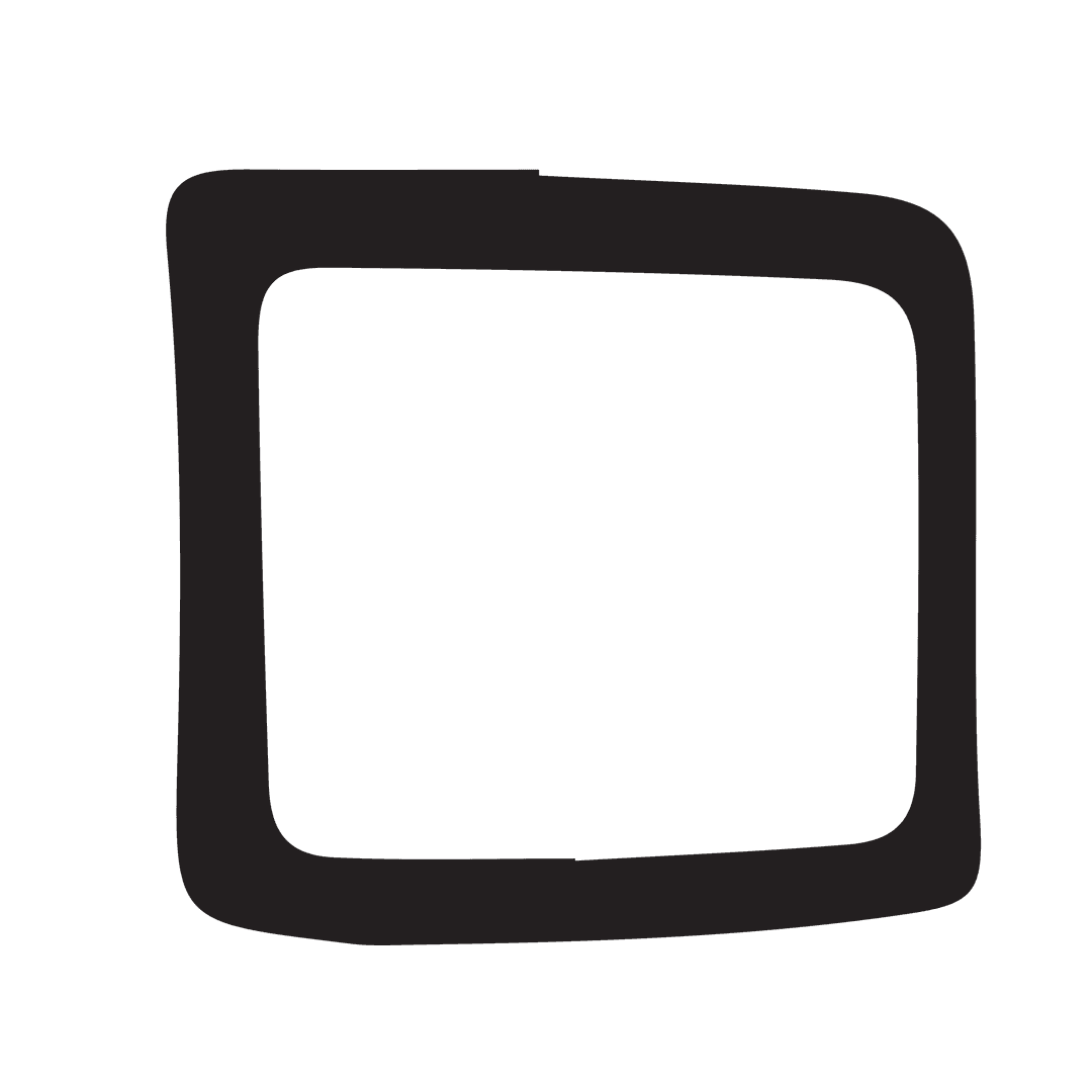 Simple Black Rectangle Frame on Transparent Background