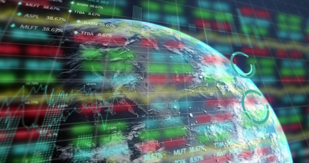 Global Financial Data Integrating Over Earth Visualization