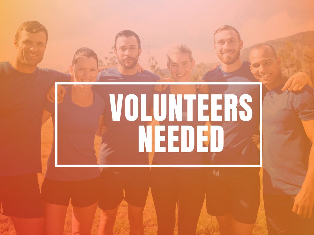 Cheerful Volunteers with Call to Action for Recruitment