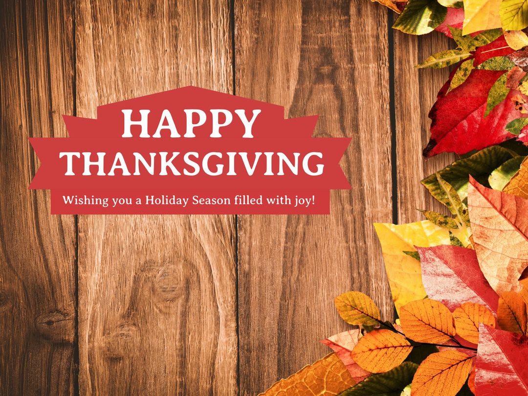 Thanksgiving Greeting with Autumn Leaves Poster - Download Free Stock Templates Pikwizard.com