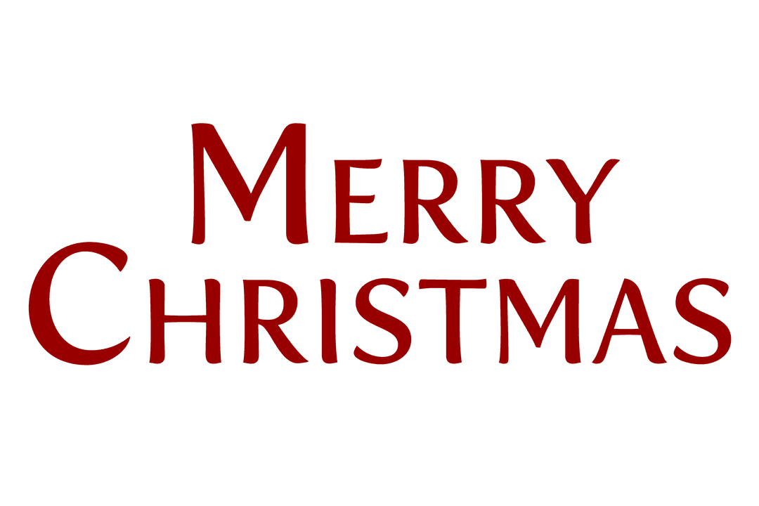 Merry Christmas Text Illustration on Transparent Background