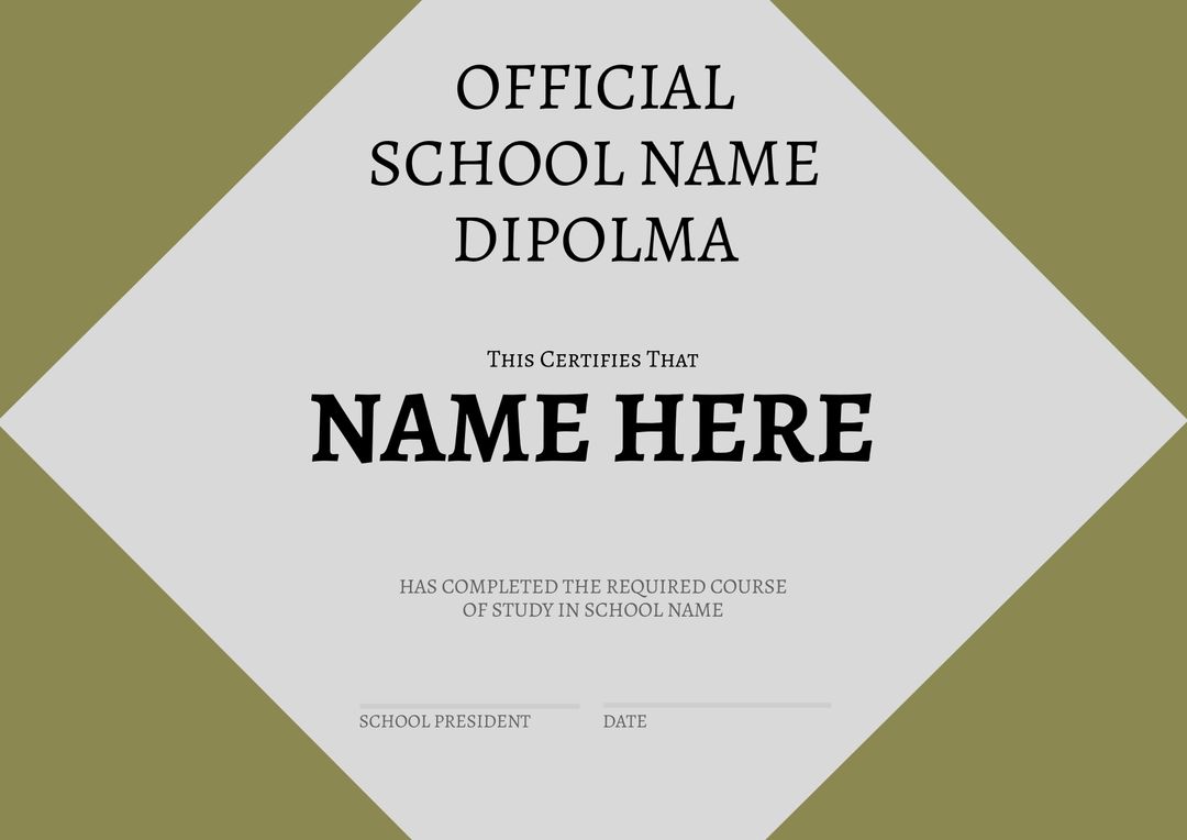 Elegant Academic Diploma Template Describing Accomplishment