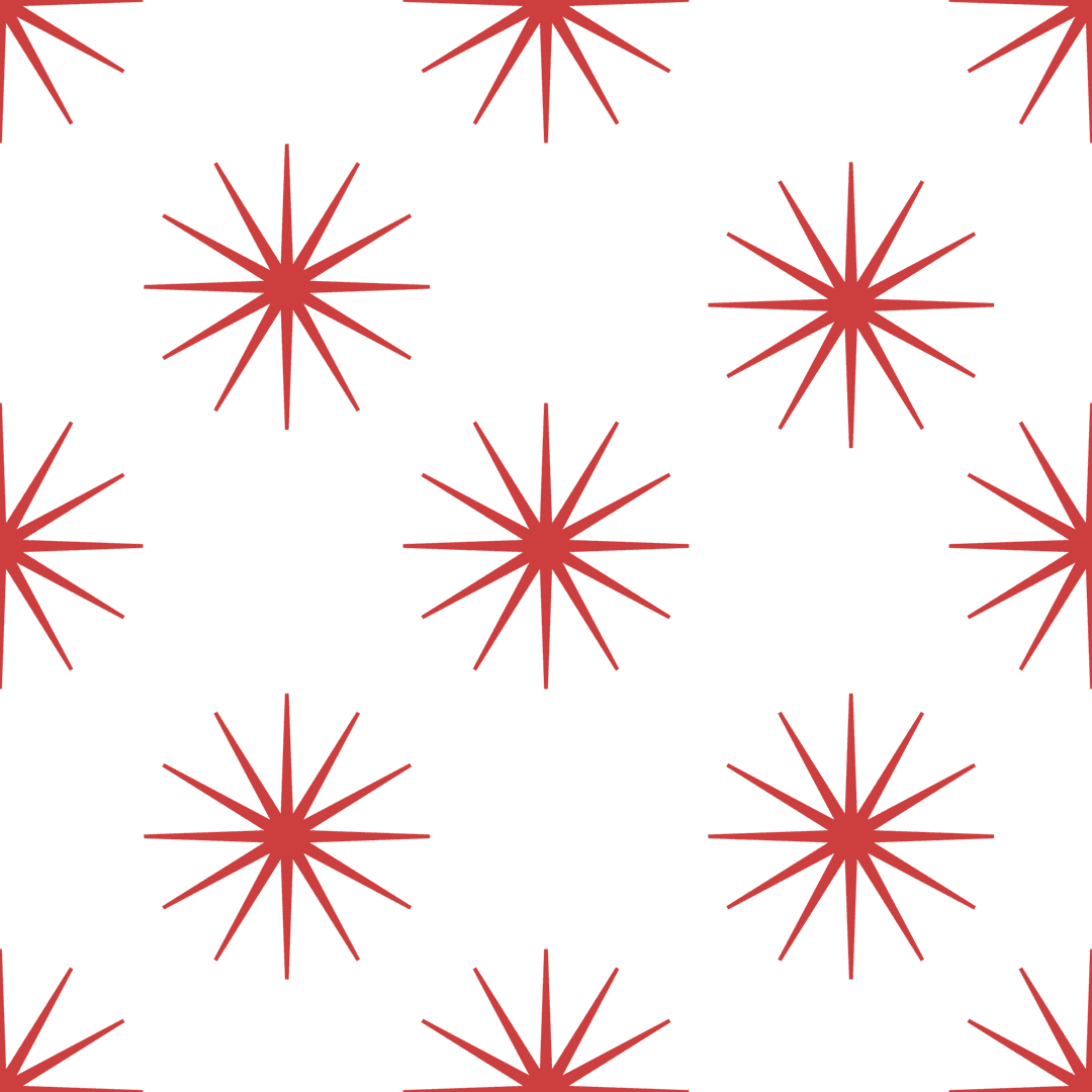 Abstract Red Star Pattern on Transparent Background