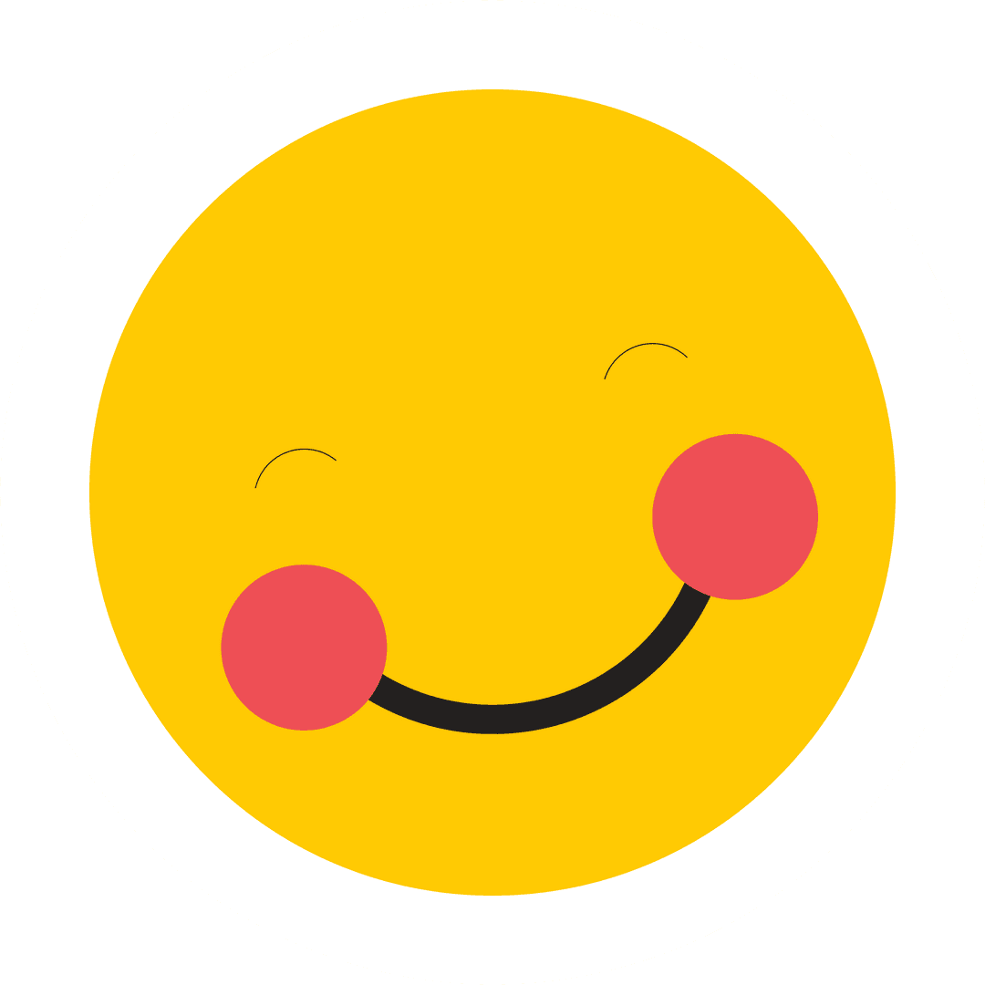 Smiley Emoticon with Cheeks Transparent Design