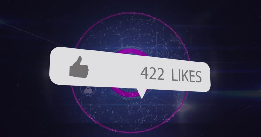 Digital Social Media Network with Likes Notification Icon