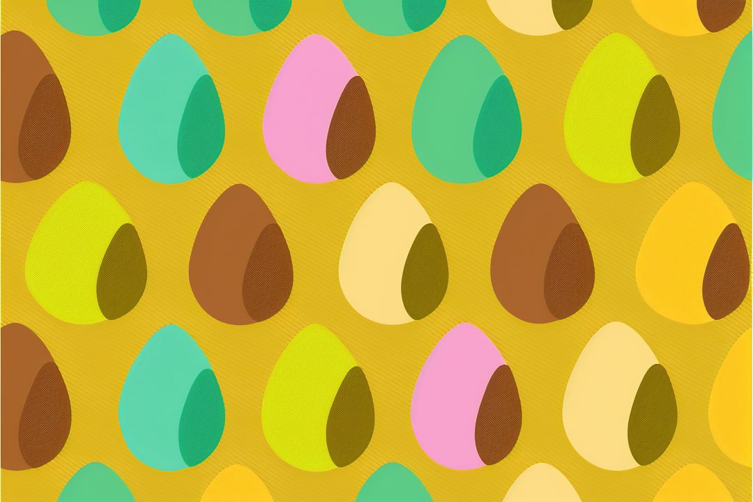 Composition of rows of colourful easter eggs on yellow, created using generative ai technology - Free Images, Stock Photos and Pictures on Pikwizard.com