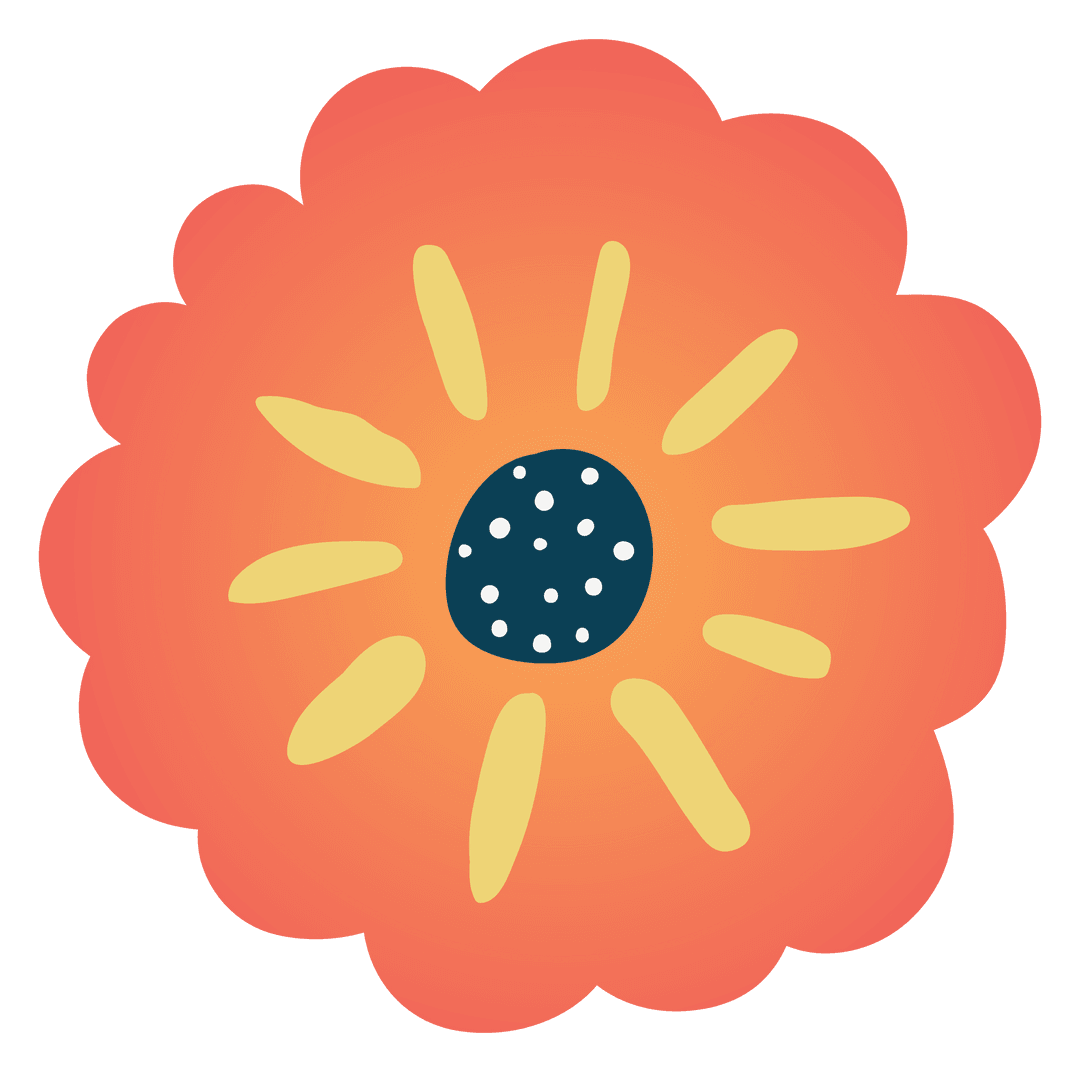 Vector Illustration of Orange Flower with Transparent Background