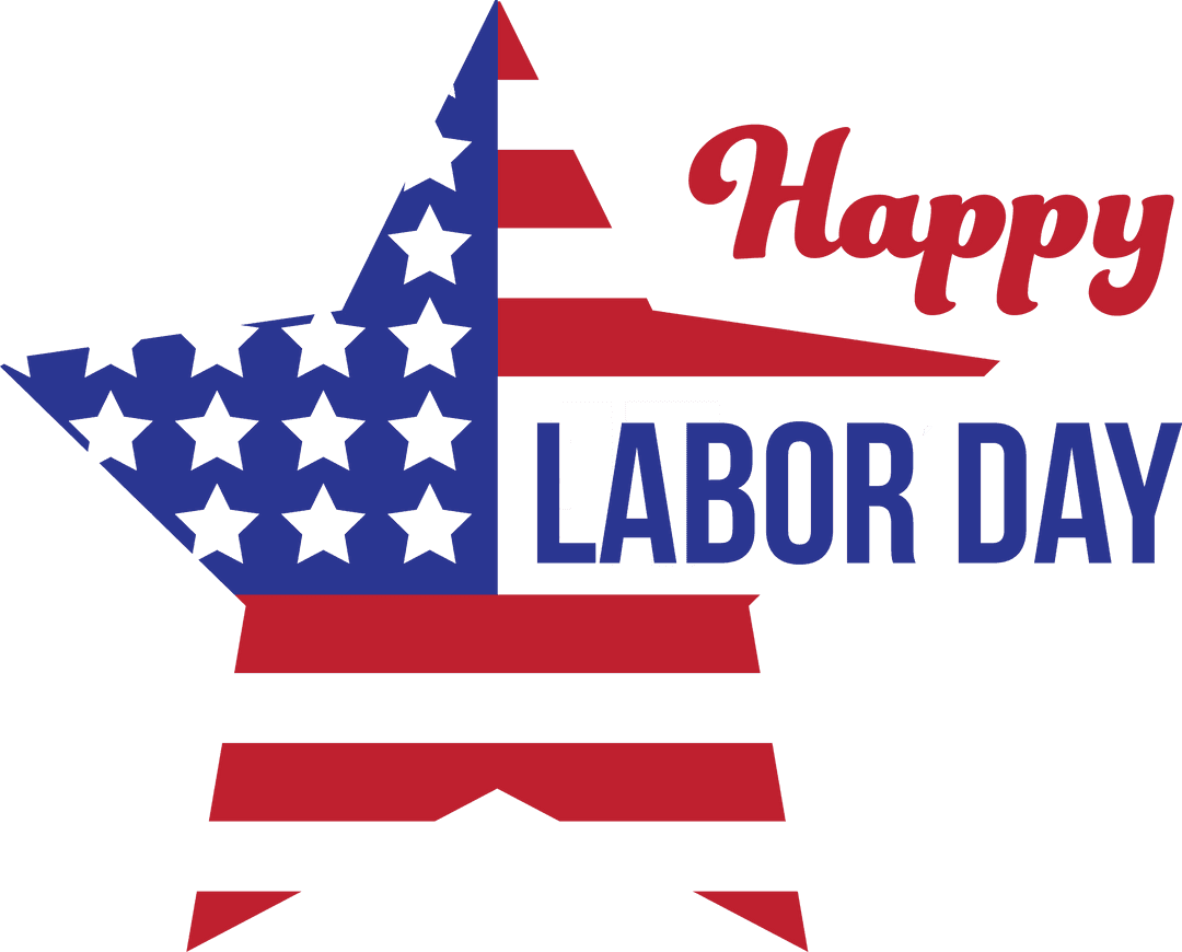 Labor Day Transparent Design with USA Flag Star