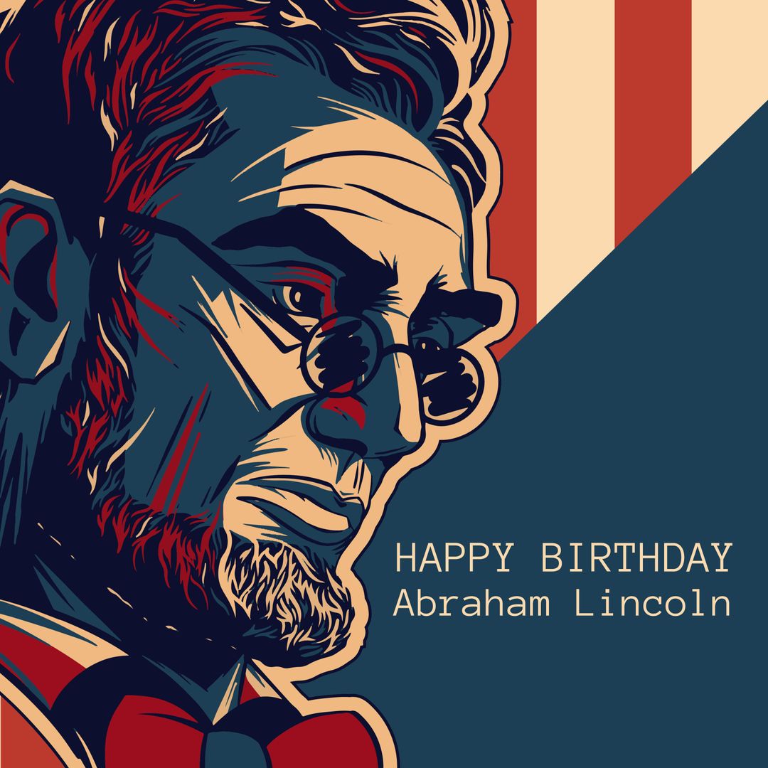 Stylized Abraham Lincoln Portrait for Patriotic Commemoration Events - Download Free Stock Templates Pikwizard.com