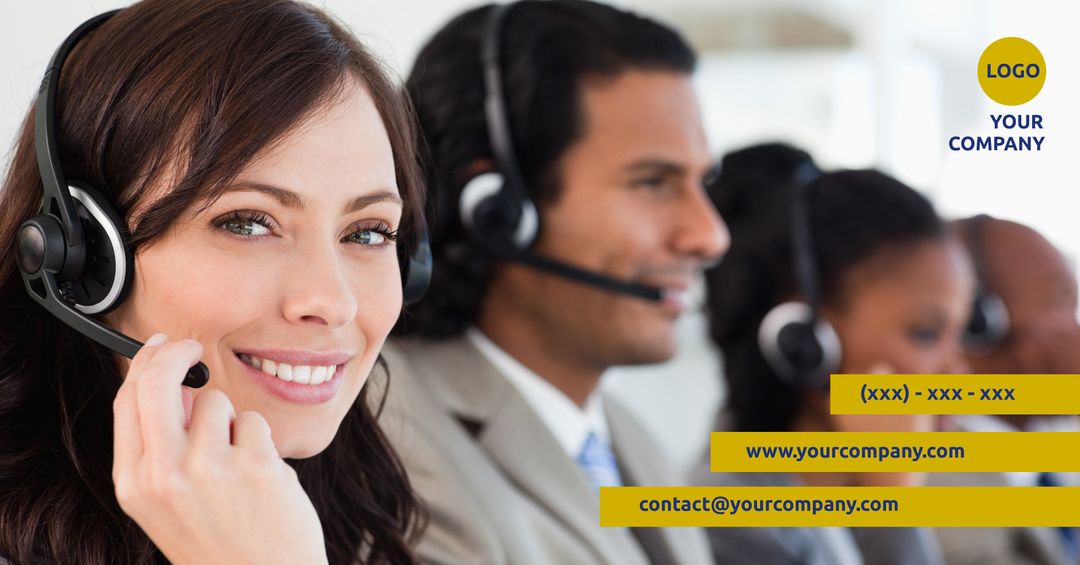 Diverse Customer Support Team in Communication Services - Download Free Stock Templates Pikwizard.com