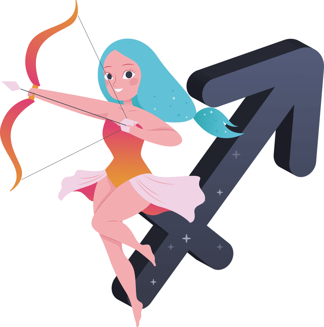 Colorful Mermaid Art Illustration on Transparent Background