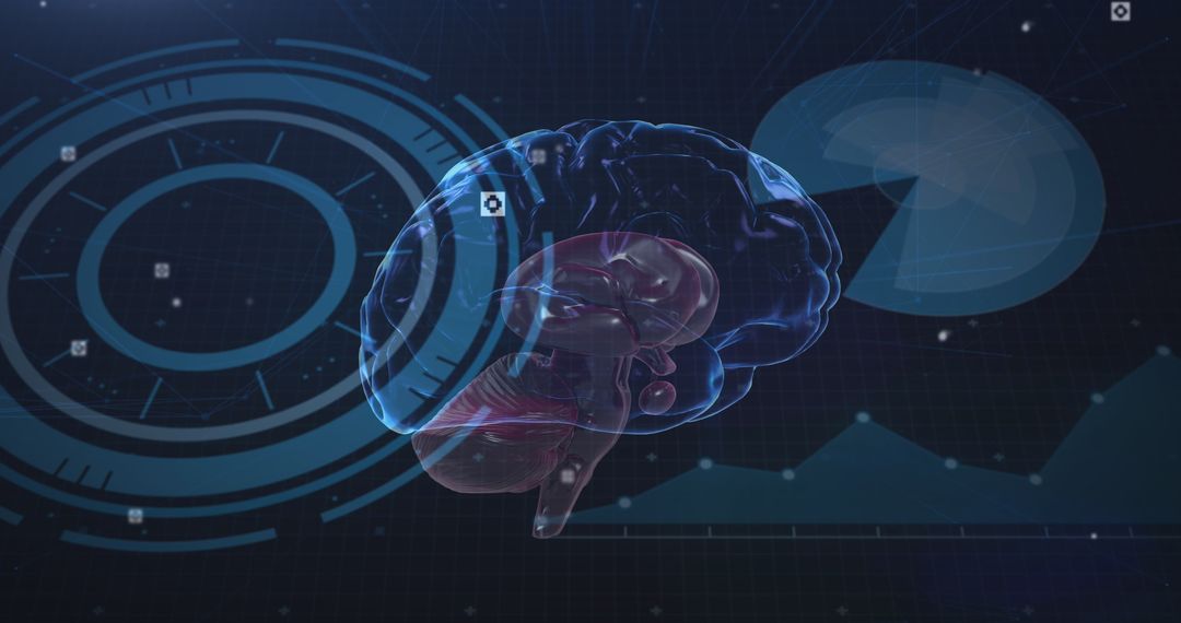 Futuristic Digital Brain Interface with Scanning Lights