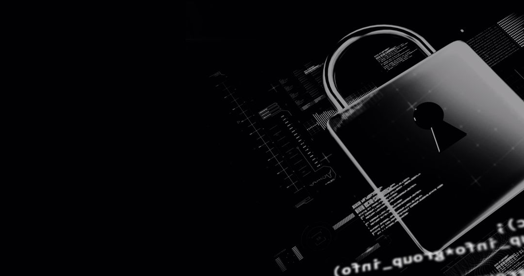Digital Padlock Symbolizing Data Security on Dark Background