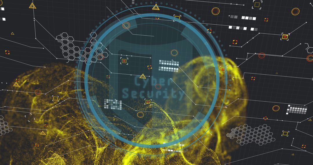 Digital Security Shield Over Futuristic Cyber Network