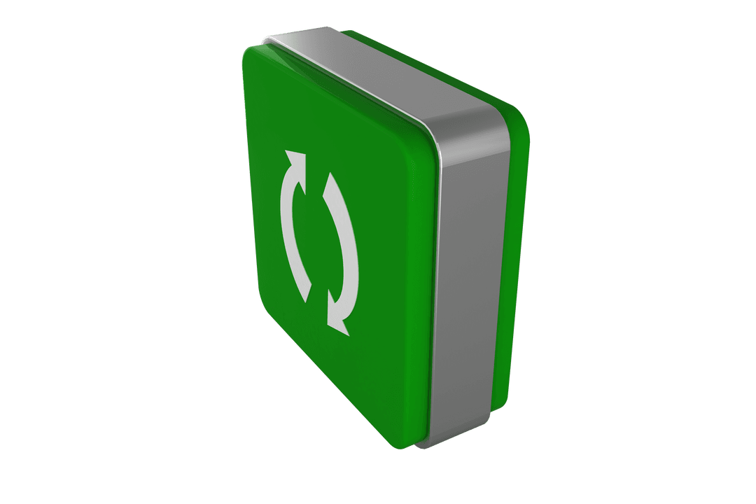 Transparent Updates Icon on Green 3D Cube