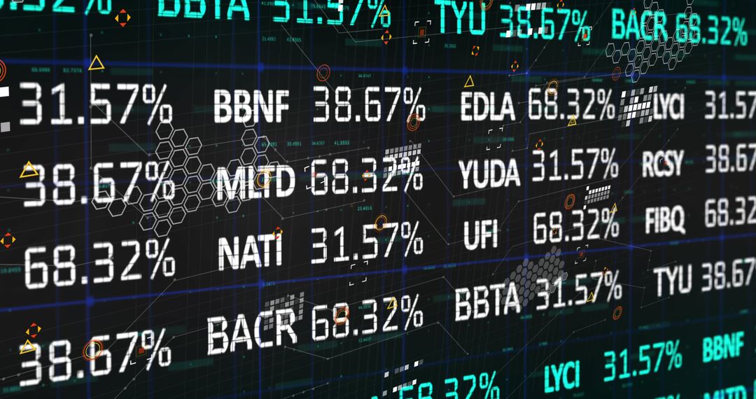 digital display showing stock market values and data analytics - Free Images, Stock Photos and Pictures on Pikwizard.com