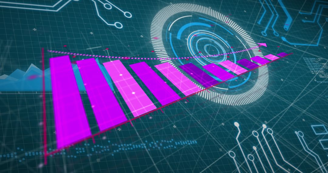 Abstract Financial Graph with Digital Interface Elements