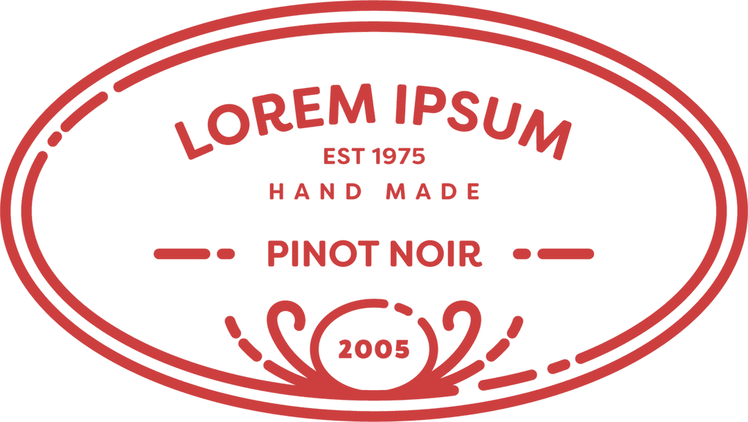 Red Vintage Logo Design on Transparent Background