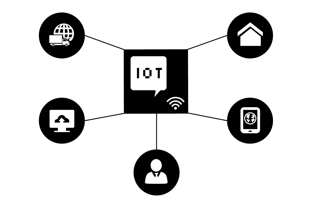 Transparent IoT Concept with Communication Icons