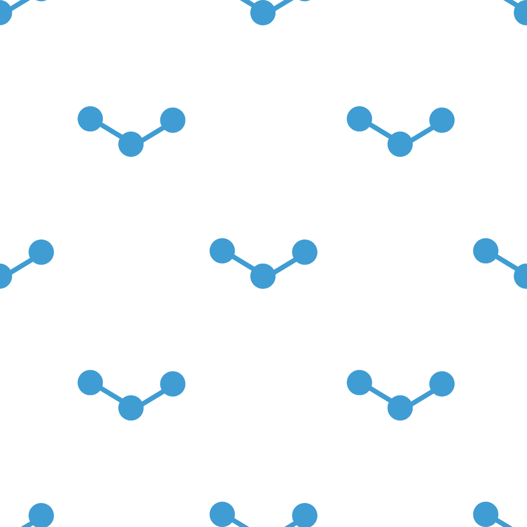Seamless Pattern of Blue Molecules on Transparent Background