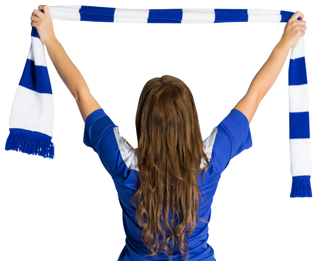 Transparent Background with Football Fan Waving Team Scarf - Download Free Stock Images Pikwizard.com