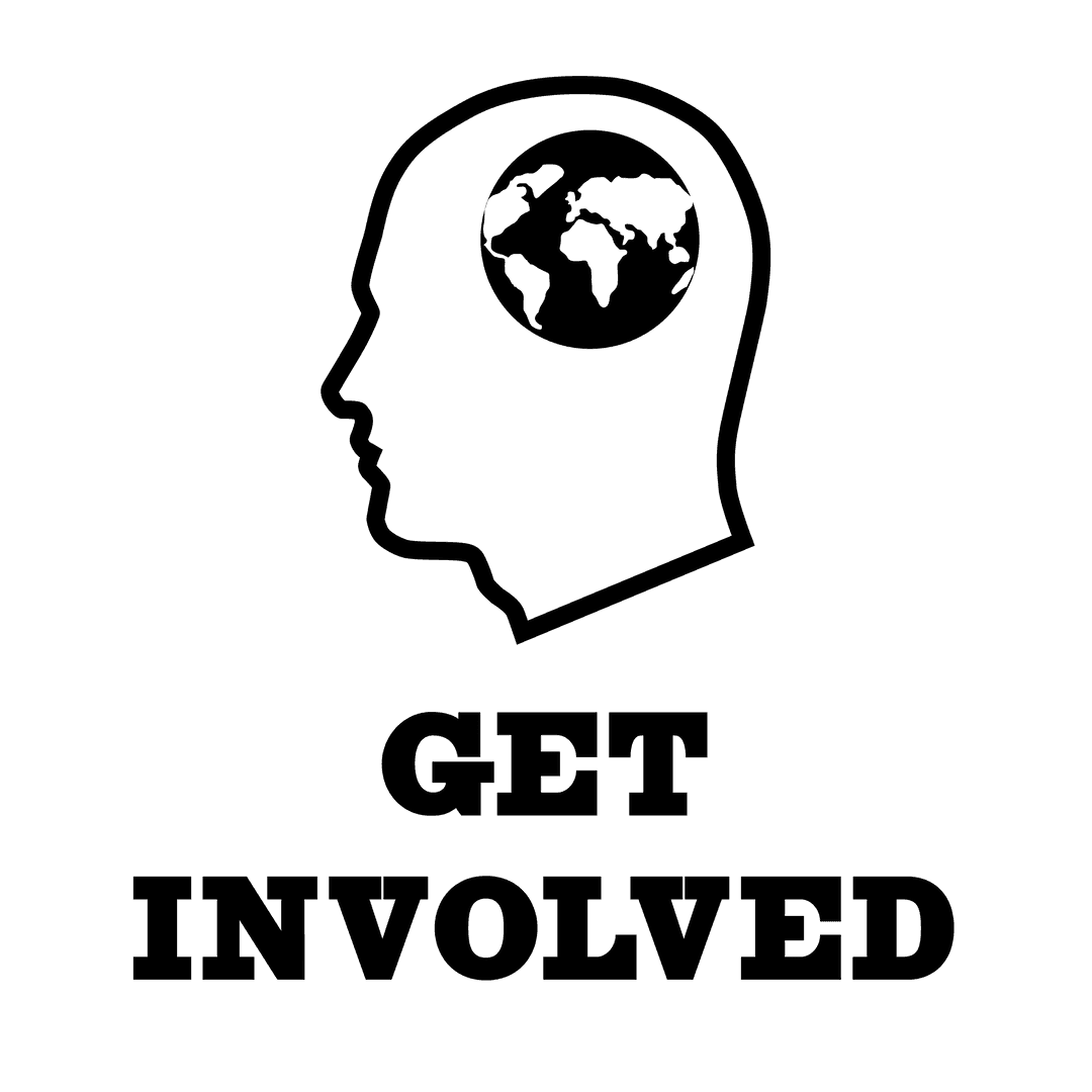 Transparent Get Involved Icon with Globe Head