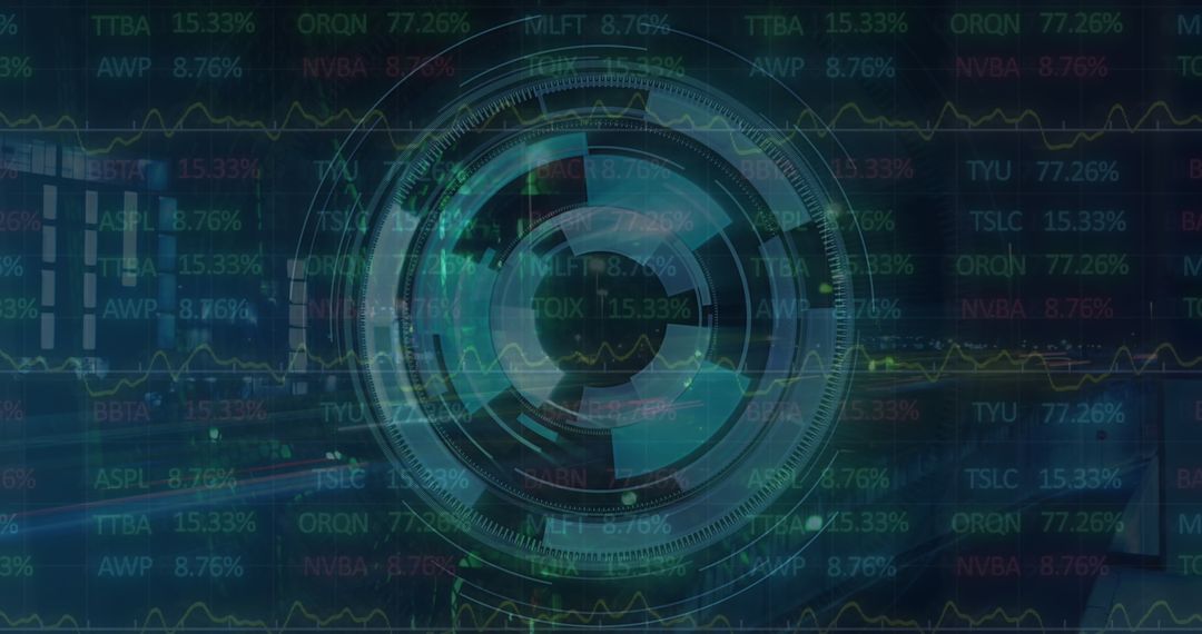 Futuristic Digital Overlay on City and Data Servers