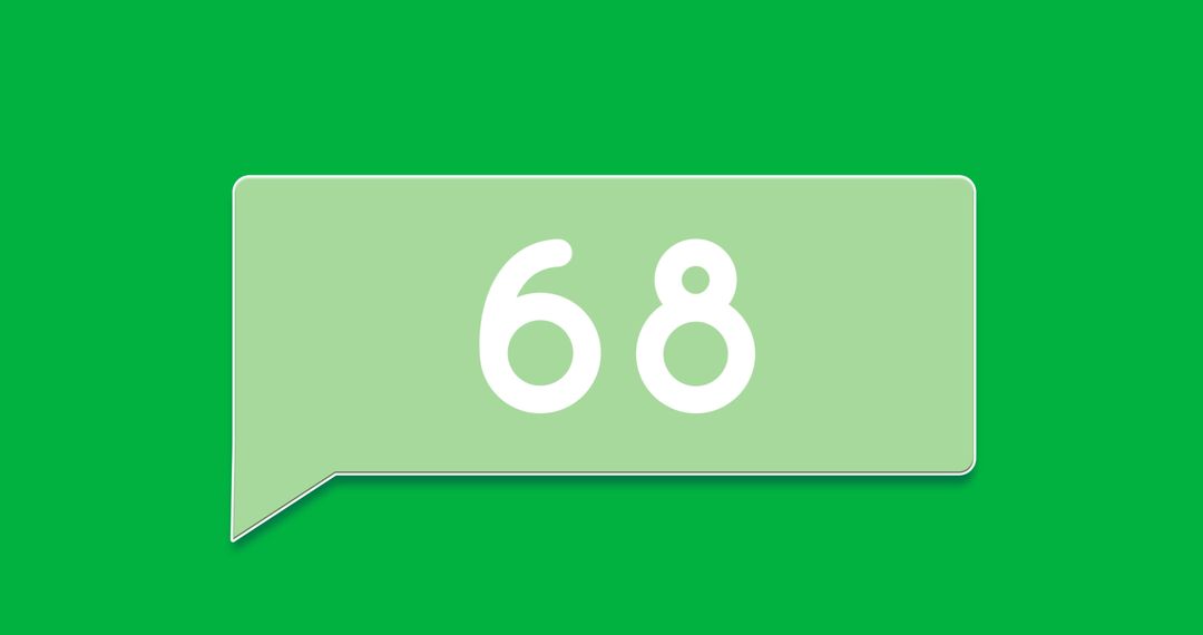 Green Chat Box with Numeric Display on Solid Green Background