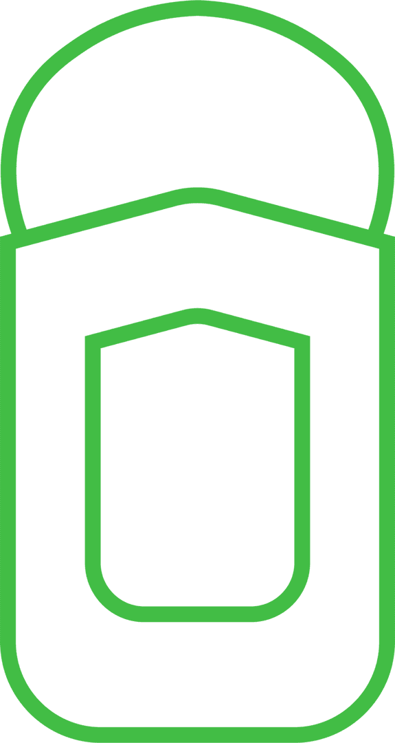 Green Abstract Geometric Shapes on Transparent Background