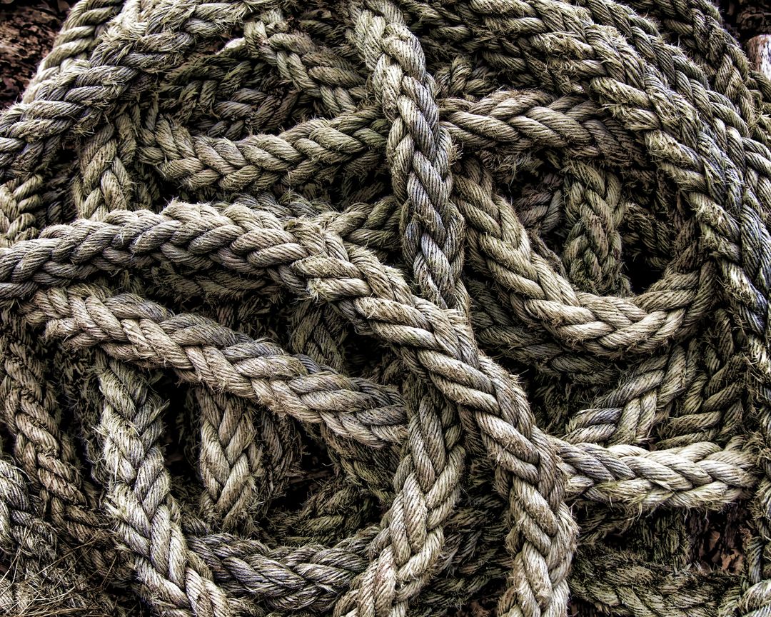 Tangled Rough Ropes Forming Complex Pattern - Free Images, Stock Photos and Pictures on Pikwizard.com