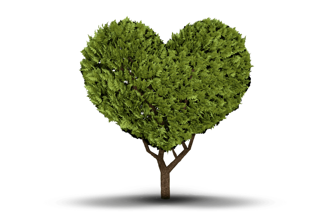 Heart Shaped Tree on Transparent Background Illustration