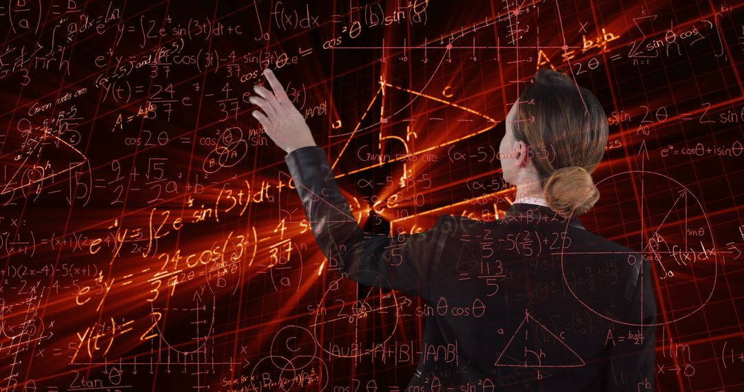 Person Analyzing Complex Mathematical Equations
