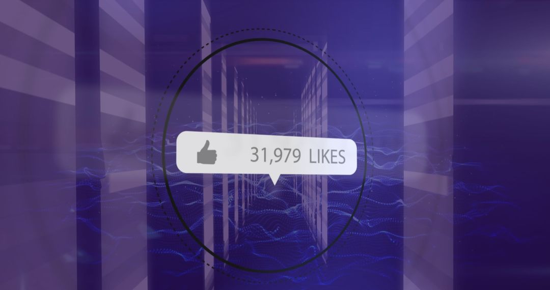 Social Media Like Icon with Digital Waves Backdrop