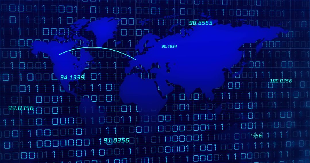 Global Network and Binary Data Technology Concept