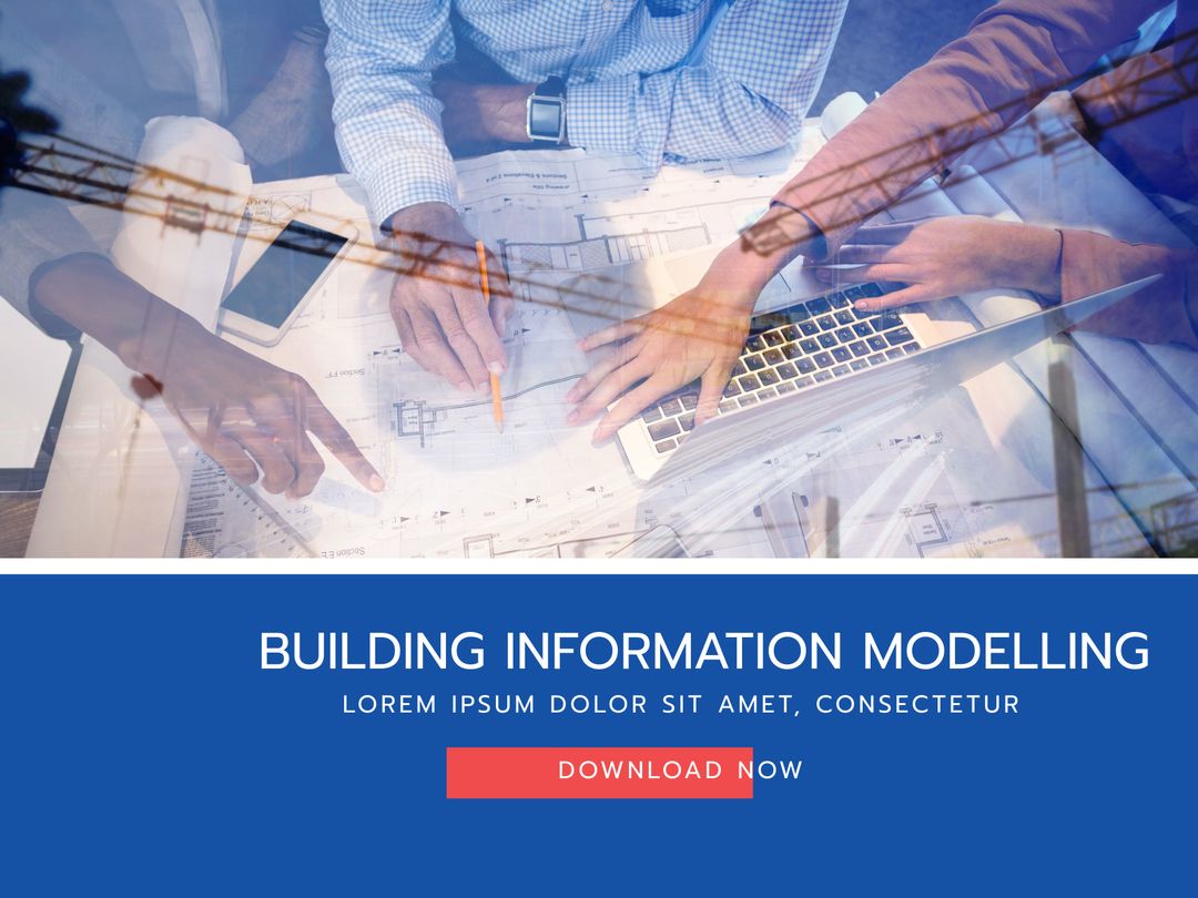 Team Collaborating on Building Information Modeling Blueprints - Download Free Stock Templates Pikwizard.com
