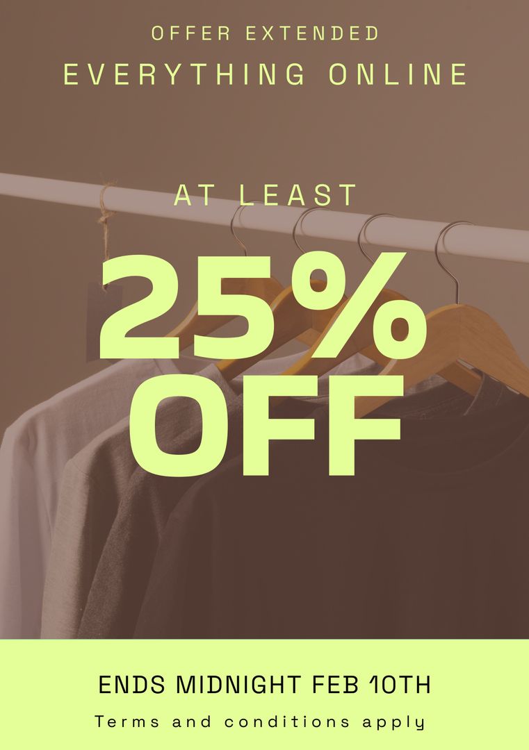 Online Clothing Discount Sale Poster with 25% Off - Download Free Stock Templates Pikwizard.com
