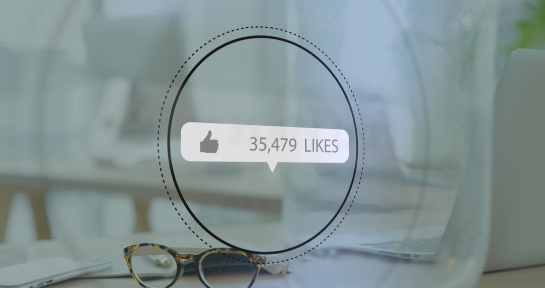 Social Media Like Counter Increasing Over Office Desk