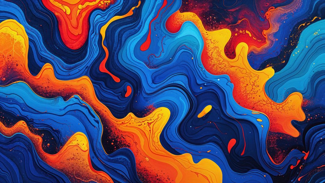 Vivid Abstract Fluid Design with Swirling Organic Shapes