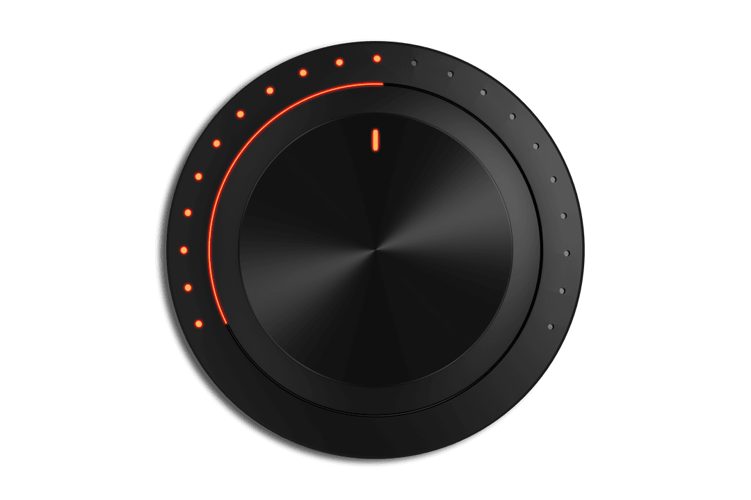 Black Radio Knob Digital Transparent Isolated Music Vector