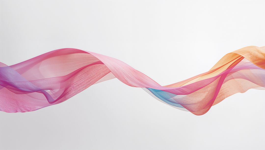Colorful Translucent Ribbon Wave on Gradient Background