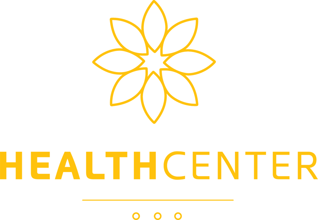 Transparent Healthcenter Logo with Floral Design Vector