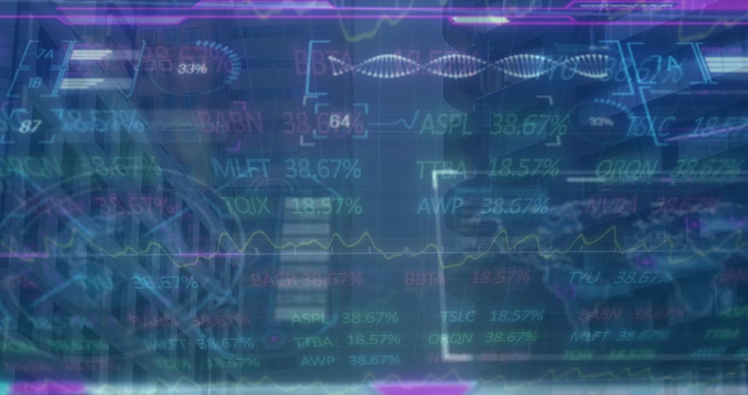 Digital Data Overlay Against Background of Cityscape